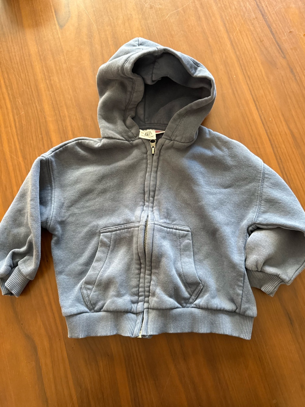 Zara Kids Hooded Zip-Up Jacket - Blue Gray
